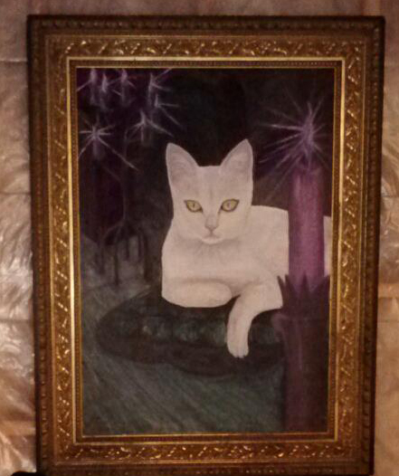 pintura purpura gato Dave Gahan